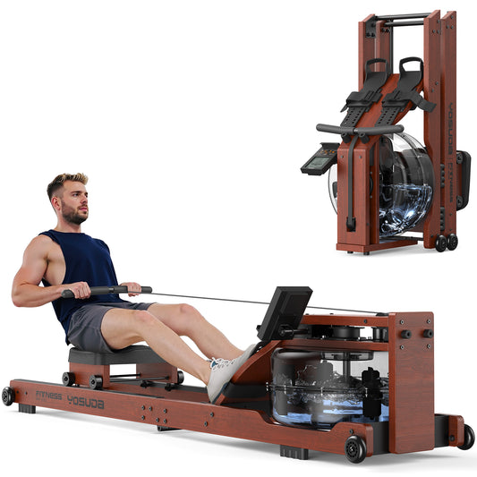 YOSUDA Wooden Water Foldable Rowing Machine