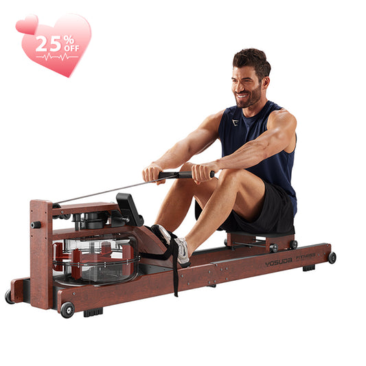 YOSUDA Wooden Water Resistance Rowing Machine