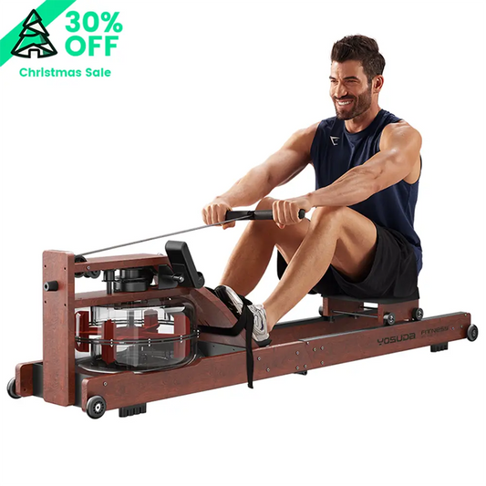 YOSUDA Wooden Water Resistance Rowing Machine